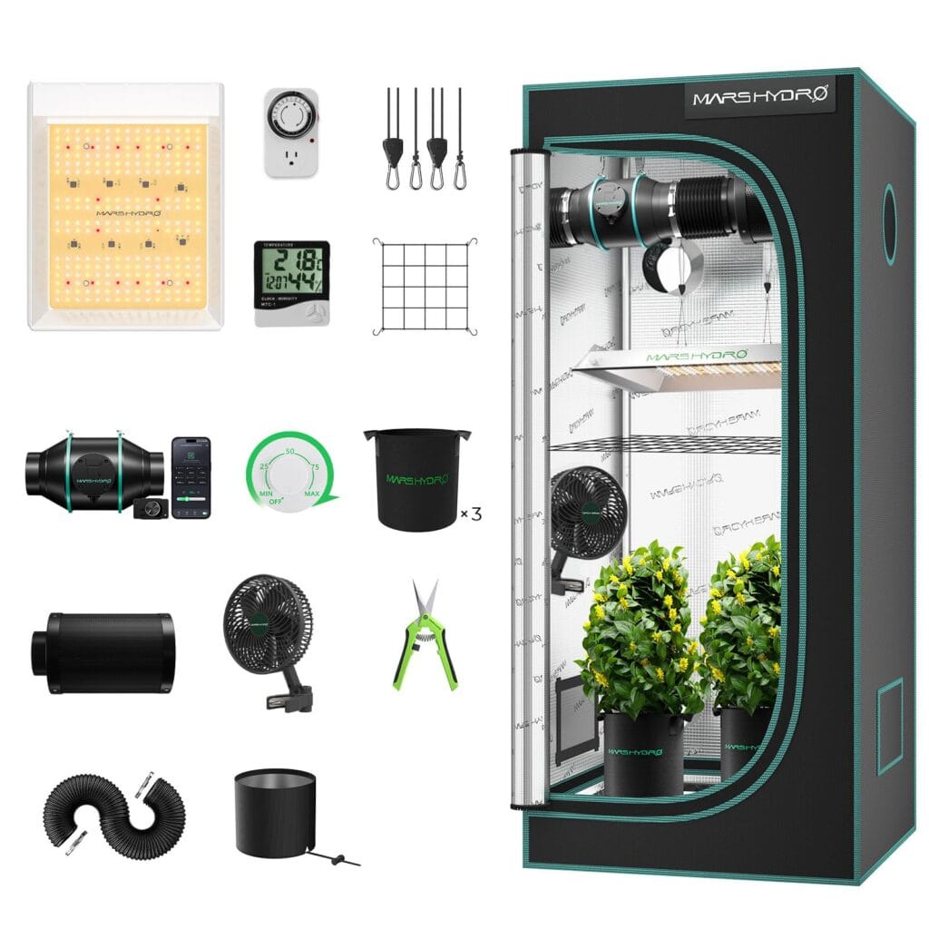MARS HYDRO Kit completo de tienda de cultivo 2x2 con ventilación 10