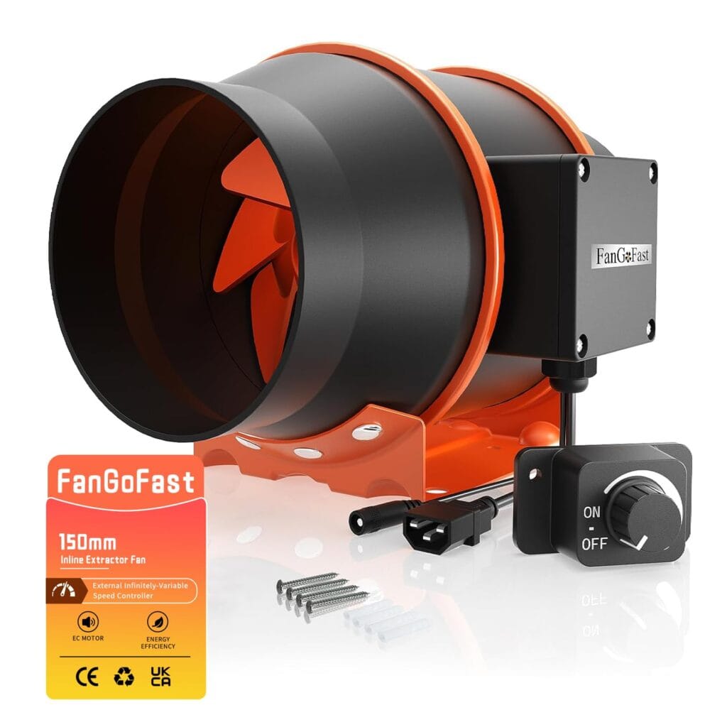 FanGoFast Extractor de Aire 150mm Regulable